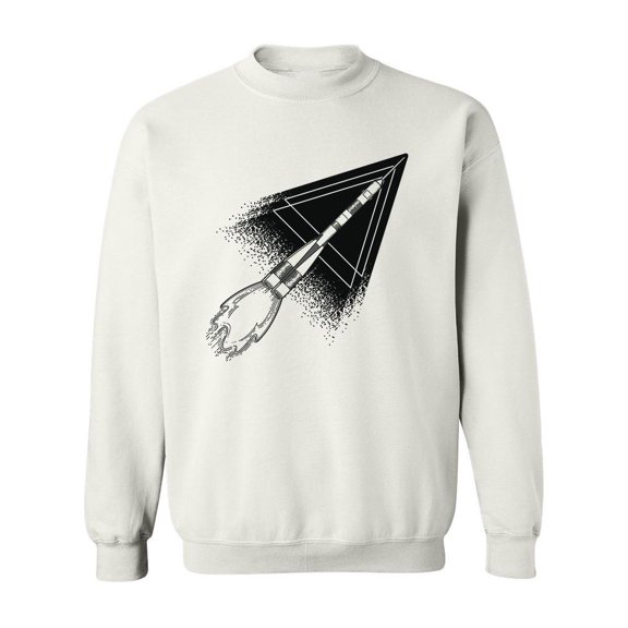 Graphic Rocket With Triangles Sweatshirt Men -Image by Shutterstock, Male XX-Large
