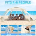 thumbnail image 2 of Beach Umbrella Canopy, 6-Corner Sun Shelter Tent with UV Protection & Side Wall, Beige, 2 of 8