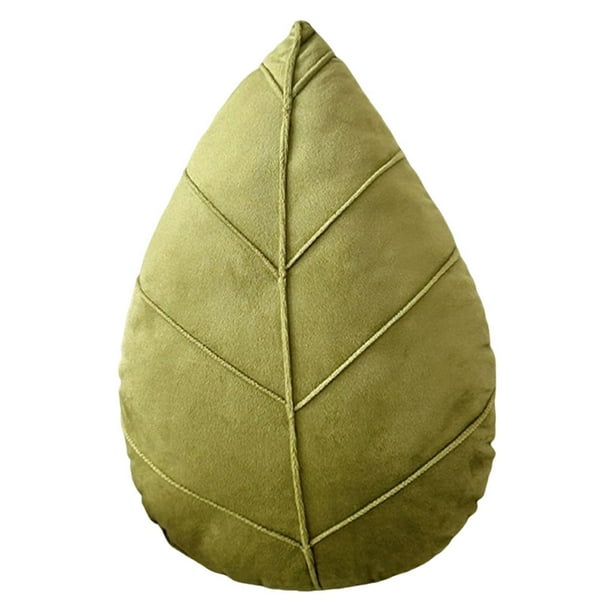 Cojín decorativo de hojas, cómodo y práctico para el hogar, ideal para viajes y jardinería. Verde hierba 38x25cm