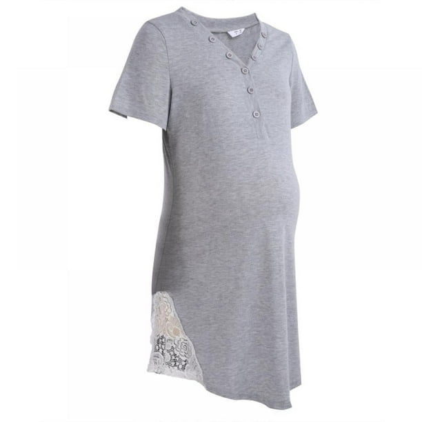 Robe de Travail et d Accouchement Chemises de Nuit de Maternite d Allaitement pour l Hopital Chemise de Nuit d Allaitement Courte Walmart