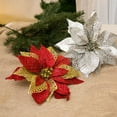 thumbnail image 5 of RENACLIPY 4Pcs Shiny Christmas Flower Cloth Ornaments for Repeated Use Decoration, 5 of 8