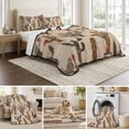 thumbnail image 6 of Queen Quilt Set 90''x96'', Vintage Cactus Lightweight Bedspread Coverlet Set with 2 Pillow Shams, Farmhouse Retro Brown Summer Botanical Breathable All Season Quilt Bedding for Bedroom/Guest Room, 6 of 9