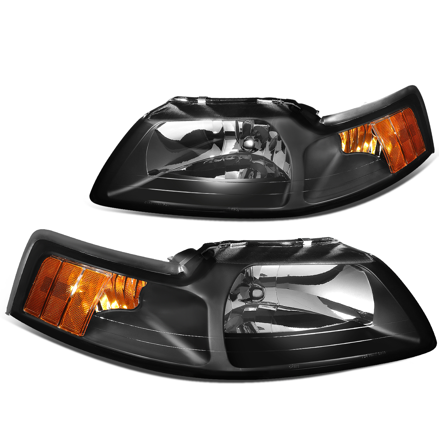 Headlight Assembly Pair Headlights For DNA MOTORING HL OH F1504 CH AM Chrome Amber Headlights Replacement Head Lights 2013 Ford F150 Headlights