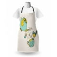 thumbnail image 3 of Tea Apron, Bird Drinking Winged Teapot Alice in Wonderland Style Friends Flowers Spring, Unisex Kitchen Bib with Adjustable Neck for Cooking Gardening, Adult Size, Teal Pale Blue Yellow, by Ambesonne, 3 of 4