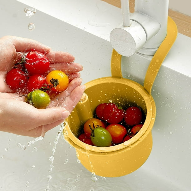 Cesta De Fregadero Para Montaje En Pared, Filtro De Fregadero De Cocina, Colador Colgante, Escurridor, Enjuagador De Pasta Y Frutas Y Verduras, Organizador Que Ahorra Espacio