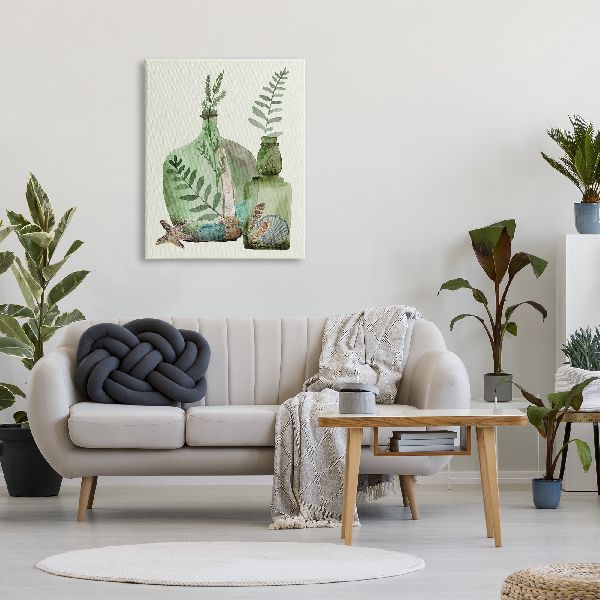Stupell Industries Green Forest Ferns Green Clear Jugs Nautical Seashells, 30 x 40, Design by Melissa WangÂ&nbsp;