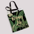 thumbnail image 2 of PKQWTM Modern tropical palm leaves Happy Life quote Canvas Shoulder Bags Handbags Tote Bags Shopping Bag, 2 of 2