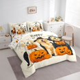 thumbnail image 2 of Homewish Golden Retriever Dog 7pcs Queen Bedding,Happy Halloween Print Bedding Comforter Set Queen,Cream,Pumpkins Decor,Halloween Reversible, 2 of 8