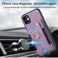 thumbnail image 4 of Phone Case for iPhone 11 6.1 Wallet Cover with Screen Protector and Wrist Strap Lanyard RFID Credit Card Holder Ring Stand Cell Accessories iphone11case iPhone11 i Phone11 11s XI 11R Women Men Purple, 4 of 13