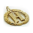 thumbnail image 2 of Genuine 14k Yellow Gold 0.78" Wreath Initial Letter H Pendant Necklace 16", 18", 20", 22" Trendy Charm Initial Necklaces for Women, 2 of 8