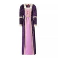 thumbnail image 4 of SMihono Renaissance Dress for Women Medieval Costume Long Sleeve Gown Halloween Cosplay Vintage Princess Dress Purple M, 4 of 4