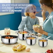 Coliware Pots and Pans Set, 5Pcs Stainless Steel Cookware Sets with Stock Pots Saucepans Frying Pans, Non-Stick Commercial Cooking Set Compatible with All Stovetops, Dishwasher Safe