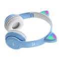 thumbnail image 3 of Auriculares Auriculares inalámbricos de oreja de dibujos animados Auriculares para juegos de computadora Auriculares con sonido estéreo brillante, Azul blanco Inevent EL004130-05B, 3 of 7