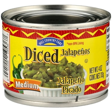 2 Pack - Hill Country Fare Diced Medium Jalapenos - 4 oz Packaging may vary