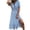 Blue, variant on Womens Dress Floral Print V Neck Spring Dress Loose Casual Short Sleeve Dress for Women Casual Printing V-Neck Short Sleeve Split Fork Botton Long Dresses