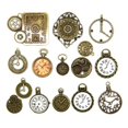 thumbnail image 1 of 20 Uds. De dijes variados de bronce envejecido, colgante con forma de cara de reloj, manualidades DIY, fabricación de joyas, colgantes Steampunk, 1 of 1