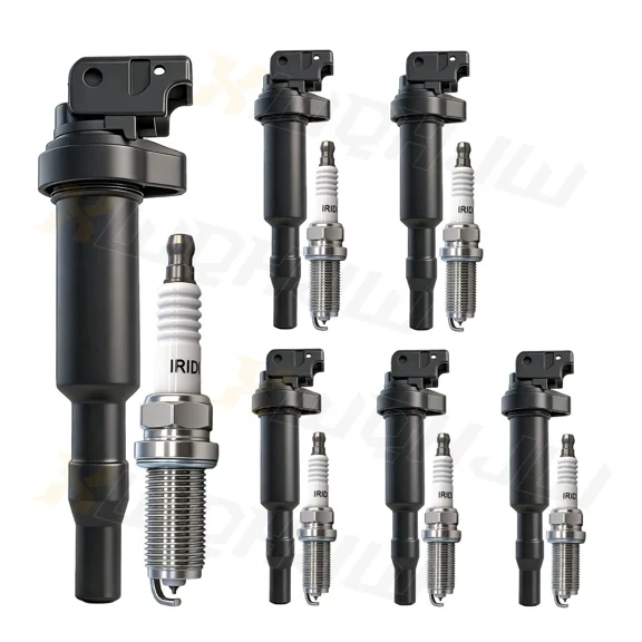 XWQHJW 6 Ignition Coils 6 Spark Plugs Set UF592 For 2008-2011 BMW 528I 3.0L L6
