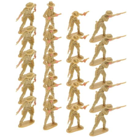 WRITWAA 20Pack Western Cowboy Models Plastic Light Brown Imagination Development for Office Decoration