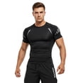 thumbnail image 3 of alpinario Men's Compression T-Shirt Moisture Wicking Breathable Short Sleeve Gym Workout High Elastic Dry Fit Baselayer Rash Guard Running Undershirt, 3 of 8