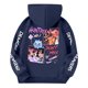 thumbnail image 3 of Moonsky Sudadera con capucha y cordón HUNTRX, estampado de grupo de chicas coreanas, jersey corto, suave y cómodo, top de manga larga para primavera y otoño.,Azul marino,160, 3 of 4