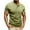Army Green Short Sleeve for Men, variant on Men's Short Sleeve Stand Collar Top Multi-Button Closure Form-Fitting Fabric Comfortable Casual Daily Wear Army Green XXL
