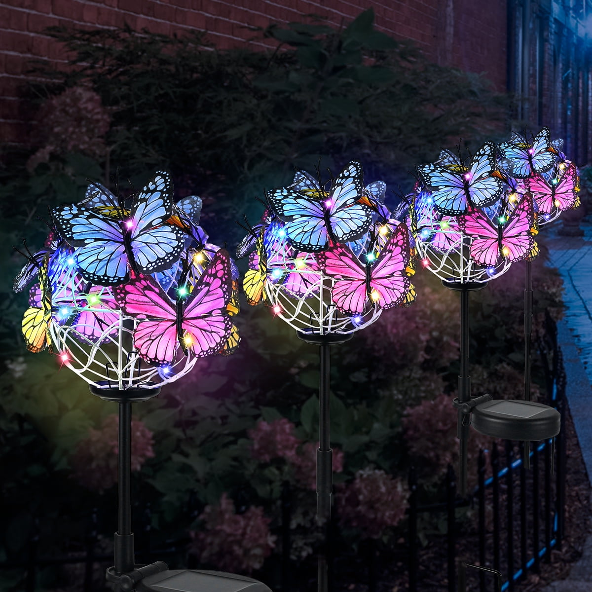 Motrke 4 Pack Solar Lights Outdoor Butterfly Lights Garden