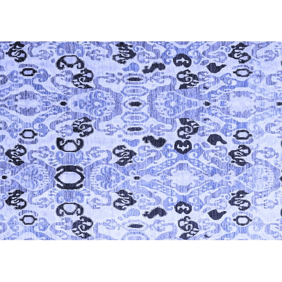 Ahgly Company Machine Washable Indoor Rectangle Oriental Blue Modern Area Rugs, 2' x 4'