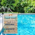 thumbnail image 3 of Pool Rules Summer Garden Flag Beach Sea Small Garden Flag Double Sided 12.5x18 Swimming Pool Burlap Decorative Yard Outdoor Decor Pool Outside Decoration Pool or Beach Lover, 3 of 6