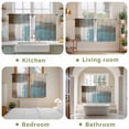 thumbnail image 6 of Modern Blue Tier Curtains, Rustic Mottled Oil Painting Texture Light Filtering Kitchen Curtains, 2Pcs Rod Pocket Half Window Treatments Panels for Sink Cafe Cabinet Basement 27.5x45 Inches, 6 of 9