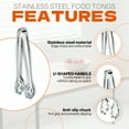 thumbnail image 4 of FACEGA Metal Tongs,Hollow Clip Head 304 Stainless Steel Tongs for Cooking,U Style Grip 5.5" Kitchen Tongs for Cooking,For Pick Up, Sugar Cubes, Milk Balls,Silver, 4 of 7