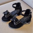 thumbnail image 2 of IUJSOY Girls Sandals Black Heels Pumps Shoe Big Kids 1, 2 of 6