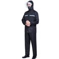 thumbnail image 1 of Rain Suits Black Versatile Reflective Lightweight Waterproof Foldable Breathable Raincoat with Rain Pants for Adults L, 1 of 16