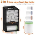 thumbnail image 4 of Bag Holder for Grocery Bags - Large Wall Mount Grocery Bag Holder with Dispenser for Kitchen, Oxford Cloth 2-in-1 Space-saving Bags Organizer, Black, 4 of 8