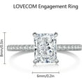 thumbnail image 4 of 2CT 925 Sterling Silver Engagement Rings for Women Radiant Cut Solitaire Cubic Zirconia Wedding Band CZ Promise Rings for Her Simulated Diamond Ring Jewelry Christmas Gifts for Mom, 4 of 11