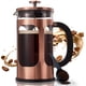 thumbnail image 1 of BAYKA Cafetera de prensa francesa de 34 onzas y 1 litro, prensa de café de acero inoxidable de vidrio de borosilicato espesado resistente al calor, cafetera fría, prensa de té para cocina, viajes, cam, 1 of 5