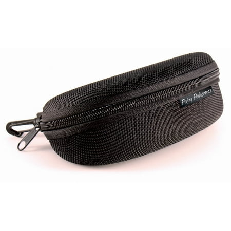 Flying Fisherman Sunglass Case, Zipper Shell With Clip Hook