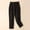 #0440-Black, variant on Womens Solid Linen Blend Harem Capri Pants Tight Waist Tapered Leg Loose Soft for Daily Home Beach Summer