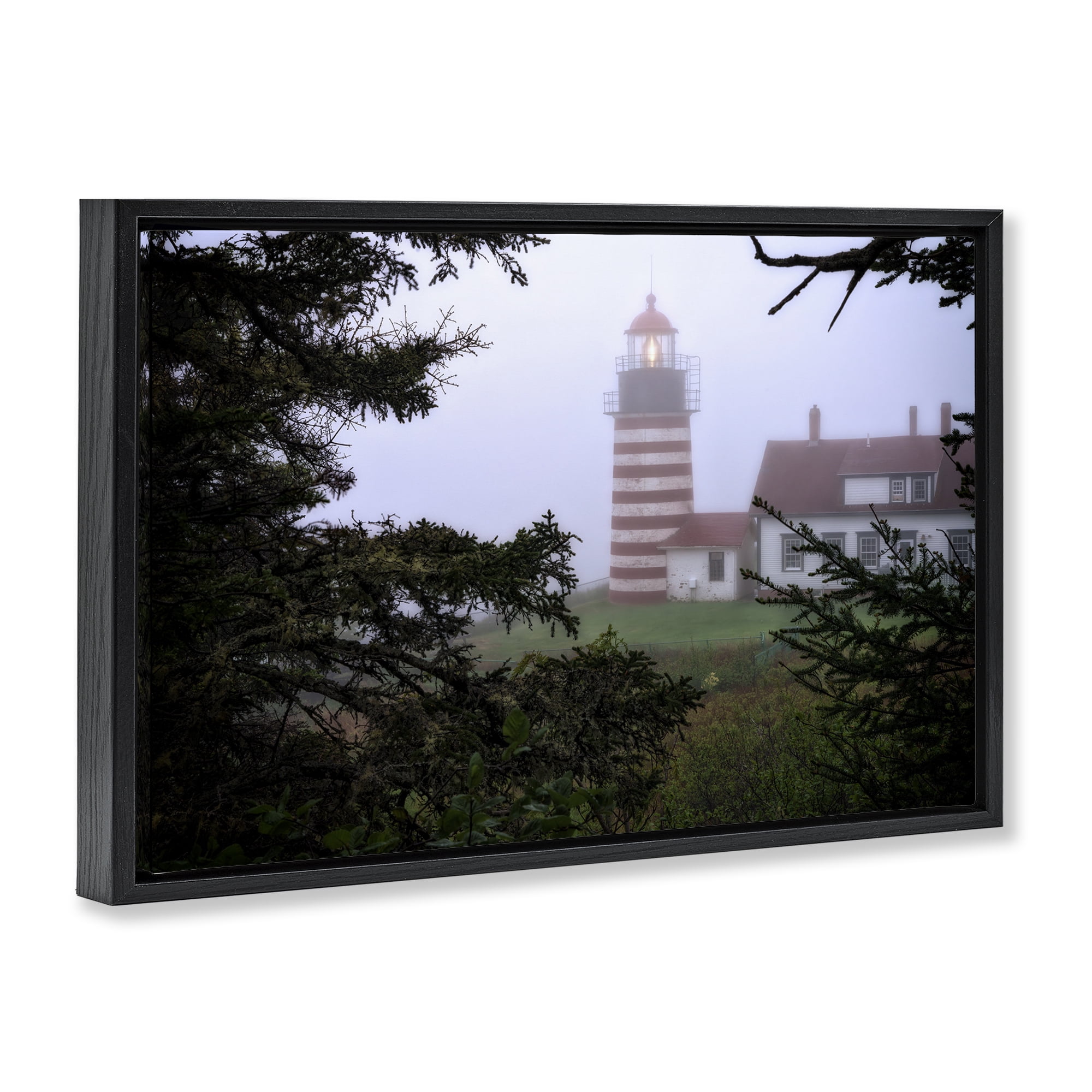 Stupell Industries Socked In By Fog Black Framed Floater Canvas Wall Art, design by Rick Berk