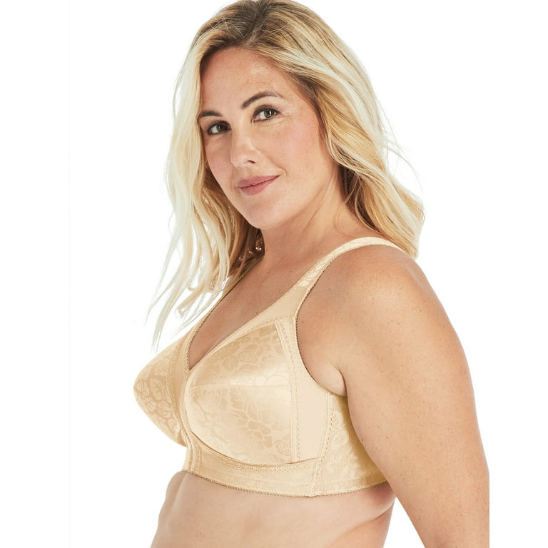 Playtex 44 D 18 Hour Bra Beige Soft Lace Cup 20/27 Wire Free