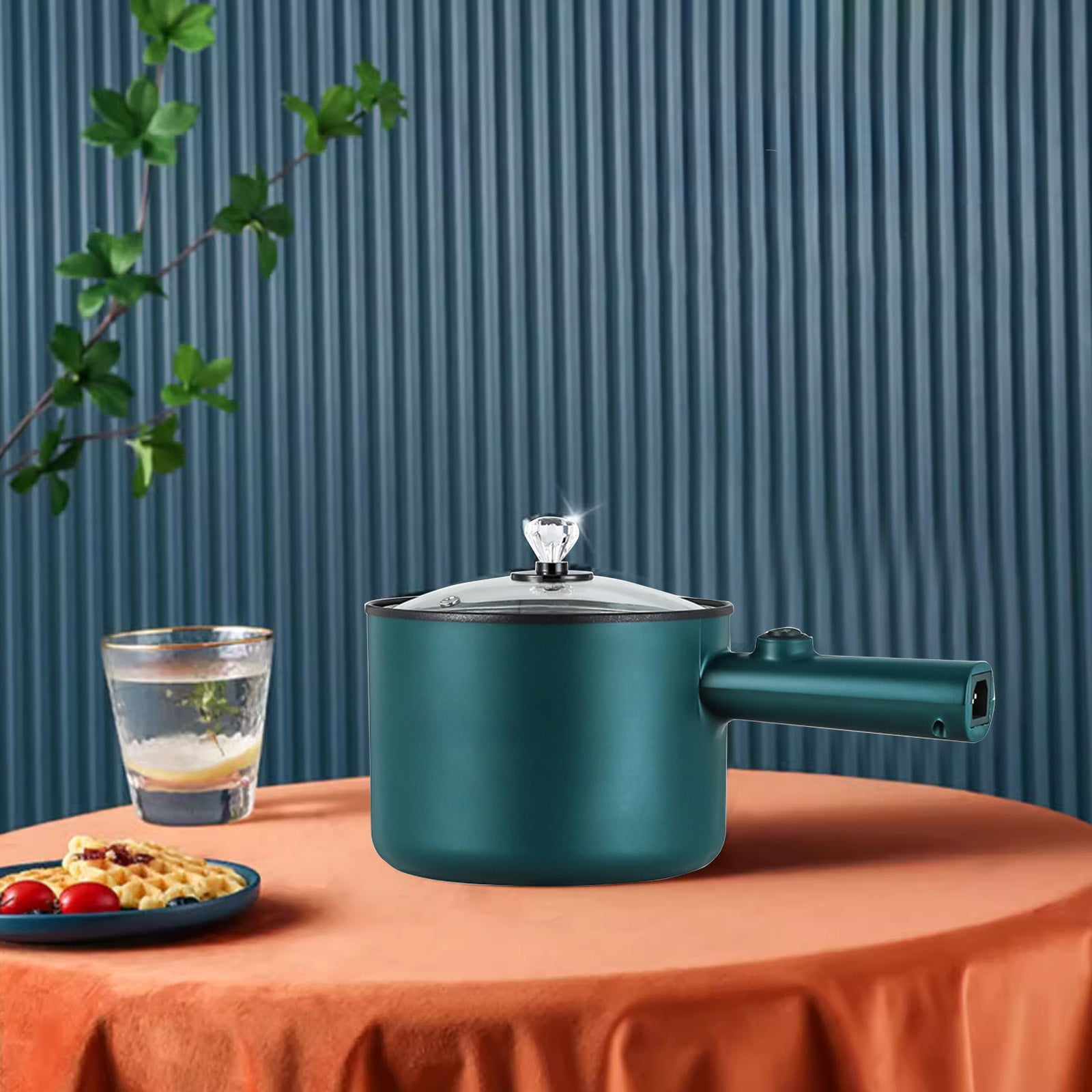 Multifunctional Electric Pot, Portable Cooker for Rice, Pasta, Soup, 1.8L Capacity, 450W Power, Non-Stick Ceramic Coating, Overheat Protection, Ideal for Dorms, Office, Camping