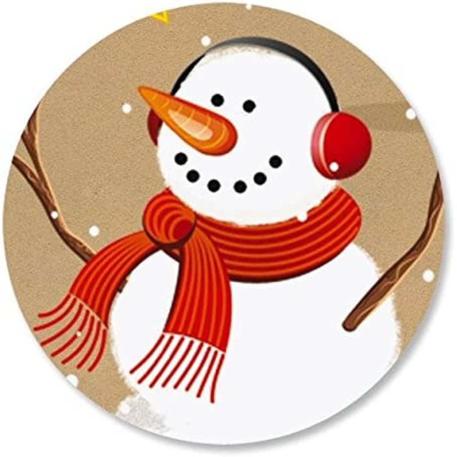 Snowman on Kraft Envelope Seals Set of 72, Christmas Envelope Seals