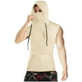 thumbnail image 2 of Blusa sin mangas con capucha para hombre, color liso, verano, sin mangas, mascarilla, elasticidad, capucha, bolsillo, top de poliéster para hombre, 2 of 8