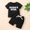 #01Black, variant on Kiplyki Flash Baby's Set Toddler Kids Boys Fashion Cute Short Sleeve Letter Print Casual Pocket Shorts Suit