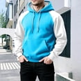 thumbnail image 2 of CONROSES Men's Hoodies Patchwork Color Hoodie for Men Long Sleeve Warm Pullover Hooded Sweatshirt Soft Fall Winter Sweatshirts With Pocket, 2 of 6