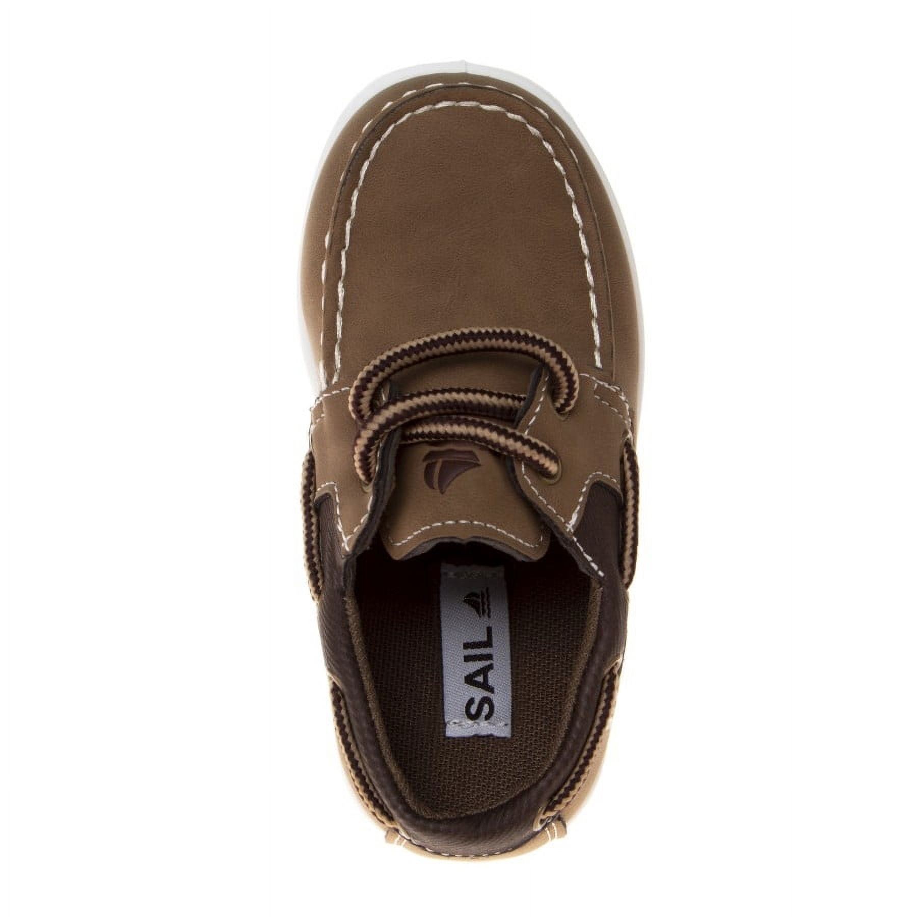 Sail Toddler Boys Rope Boat Shoes, Taupe, 9