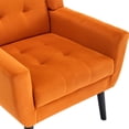 thumbnail image 5 of Lisonu Modern Velvet Accent Chair with Wood Legs, Upholstered Armchair with Curved Back for Living Room or Bedroom, Elegant Home Chair, Orange, 5 of 12