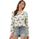 thumbnail image 1 of INSPIRE CHIC Blusa Estampado Floral Pajarita Cuello Con Volantes Manga Larga Top Para Mujer Blanco S, 1 of 6