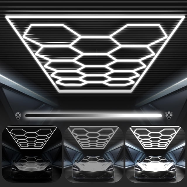 Luces de garaje FERUERW Hexagon 672W 86400LM 6500K 110V