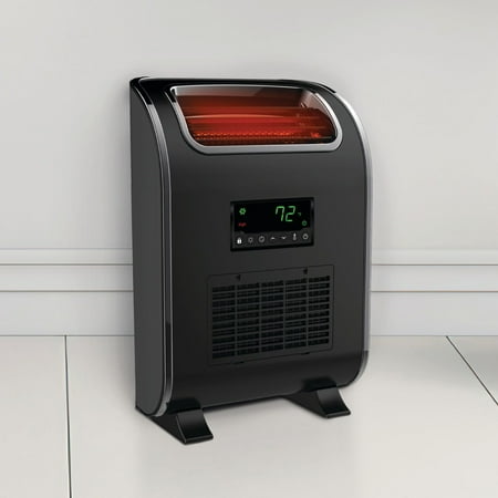 Lifesmart - 3 Element Slim-Line Infrared Heater with Front Air Intake and UV Light - black