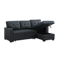 thumbnail image 5 of Devion Furniture Faux Leather Reversible Sleeper Sectional Sofa-Black, 5 of 16